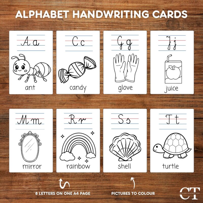 Alphabet Handwriting Cards