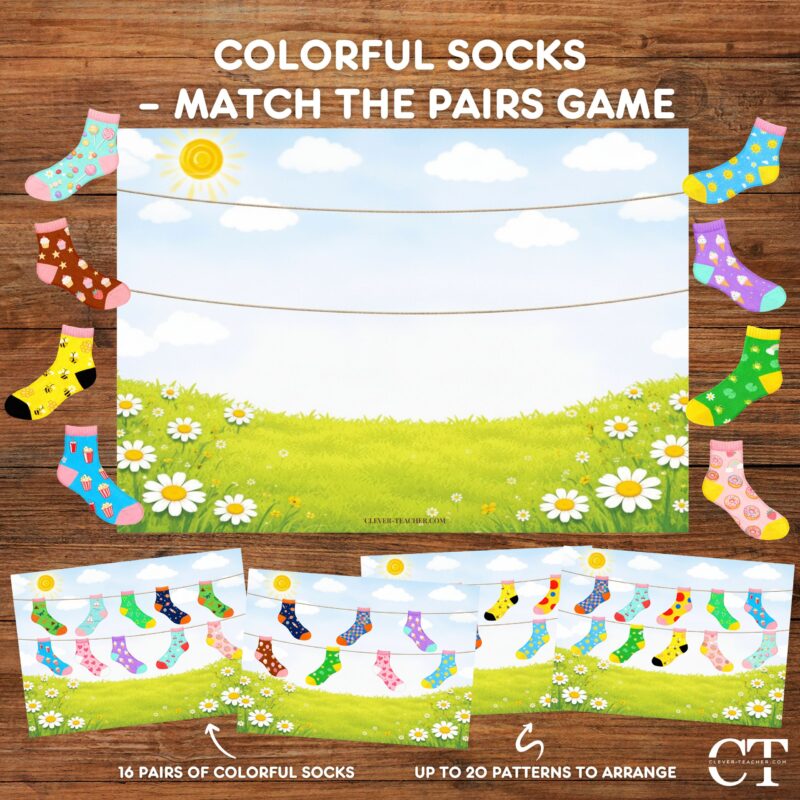 Colorful Socks – Match the Pairs Game