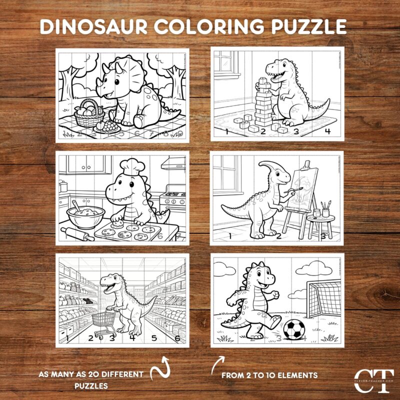 Dinosaur Coloring Puzzle