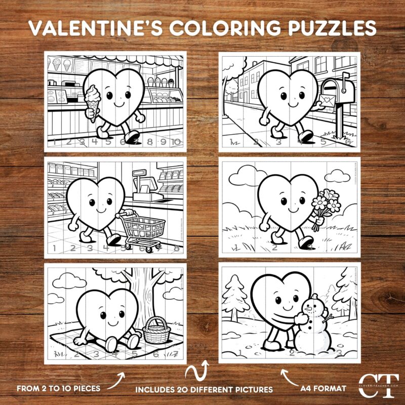 Valentine’s Coloring Puzzles