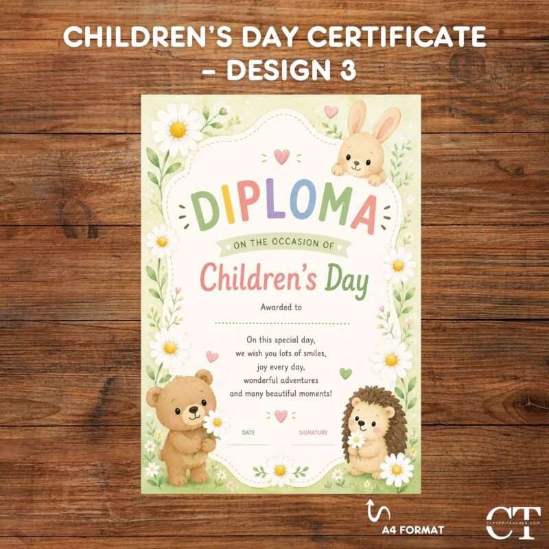 Children’s Day Certificate – Design 3