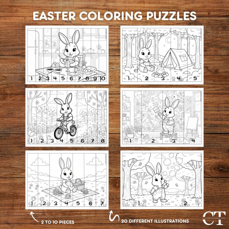 Easter Coloring Puzzles