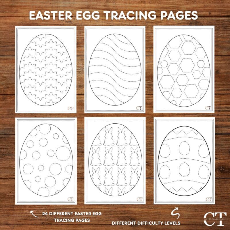 Easter Egg Tracing Pages