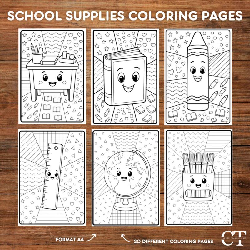 School Supplies Coloring Pages